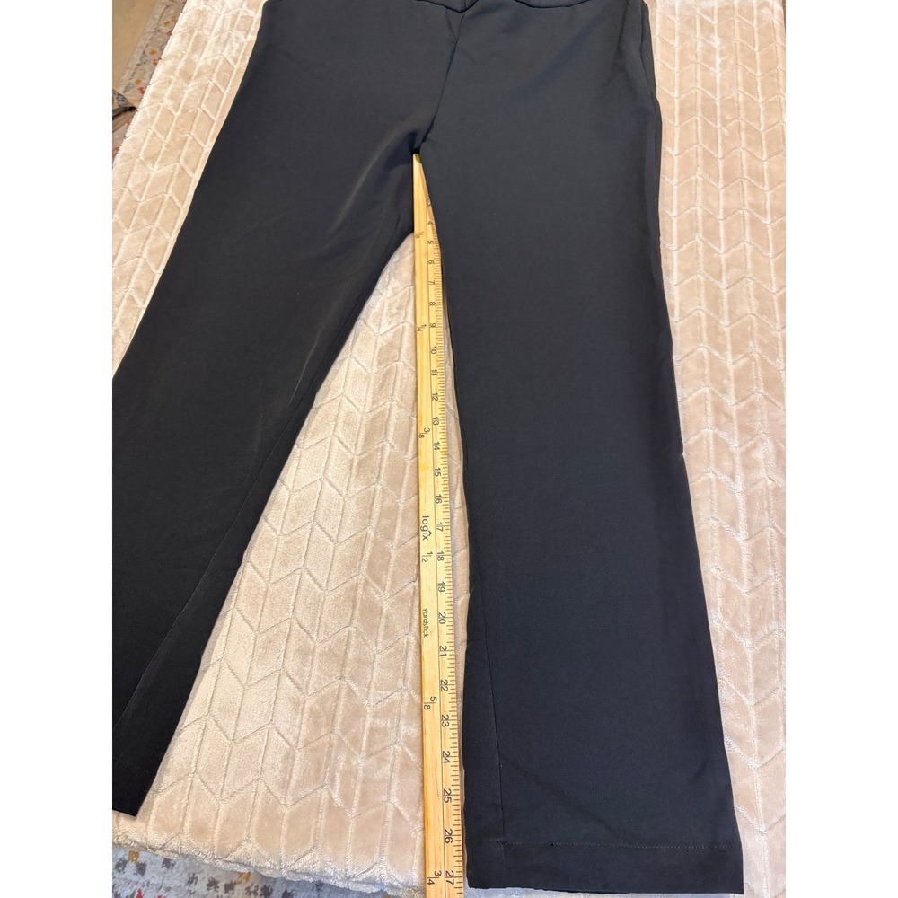 Eileen Fisher Black Straight Leg Dress Pants Elastic Waist Quiet Luxury Size L - Picture 5 of 13